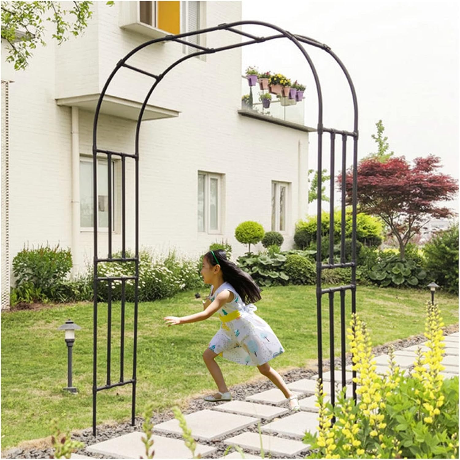 楽天市場】ガーデンアーチ ローズアーチ スチール ブラック 07 約幅